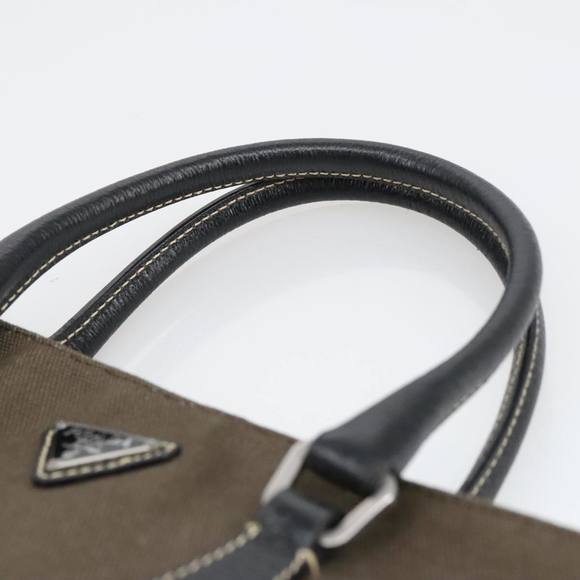PRADA Hand Bag Canvas Khaki Auth 103935 - Picture 14 of 16